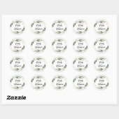 Sticker Rond Mariage Eucalyptus Feuille vert et or (Feuille)