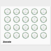 Sticker rond Mariage Eucalyptus Green (Feuille)
