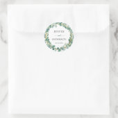 Sticker rond Mariage Eucalyptus Green (Sac)