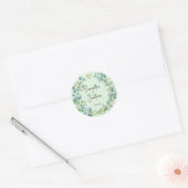 Sticker Rond Mariage Eucalyptus Green Bride Groom (Enveloppe)