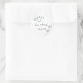 Sticker Rond Mariage Eucalyptus Russe (Sac)