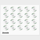 Sticker Rond Mariage Eucalyptus vert (Feuille)