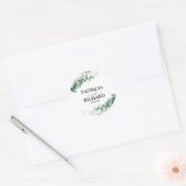 Sticker Rond Mariage Eucalyptus vert (Enveloppe)