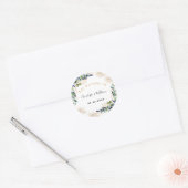 Sticker Rond Mariage eucalyptus vert parties scintillant monogr (Enveloppe)