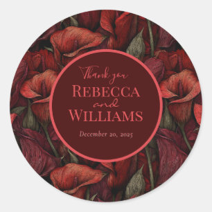 Sticker Rond Mariage Fantastique Minimaliste avec de Jolies Cal
