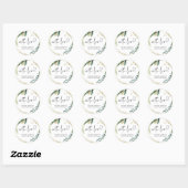 Sticker Rond Mariage Faveur Traiter Sac Jam Avec Amour Eucalypt (Feuille)
