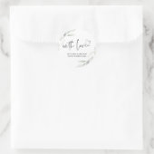 Sticker Rond Mariage Faveur Traiter Sac Jam Avec Amour Eucalypt (Sac)