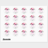 Sticker Rond Mariage Favor Merci Aquarelle moderne Floral (Feuille)