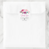 Sticker Rond Mariage Favor Merci Aquarelle moderne Floral (Sac)