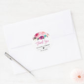 Sticker Rond Mariage Favor Merci Aquarelle moderne Floral (Enveloppe)