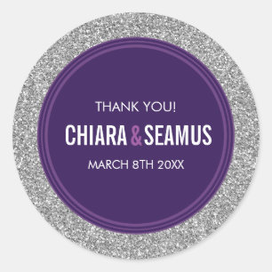 Sticker Rond MARIAGE FAVOR moderne simple parties scintillant a