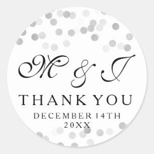 Sticker Rond Mariage Favor Tag Faux Parties scintillant d'huile