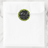 Sticker Rond Mariage Favor Tag Vert Éclairage (Sac)