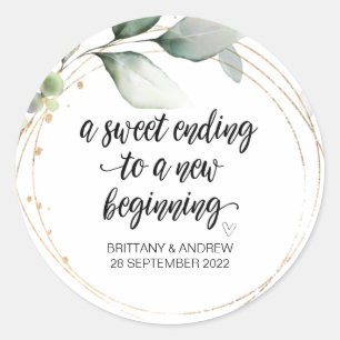 Sticker Rond Mariage Favor Traitement Sac Jam Jar Sweet Début C