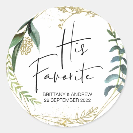 Sticker Rond Mariage Favoriser Sa Boîte De Traitement Préférée (Devant)
