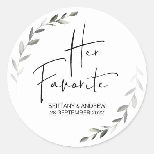 Sticker Rond Mariage Favoriser sa boîte de traitement préférée  (Devant)