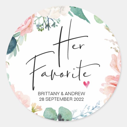 Sticker Rond Mariage Favoriser sa boîte de traitement préférée (Devant)