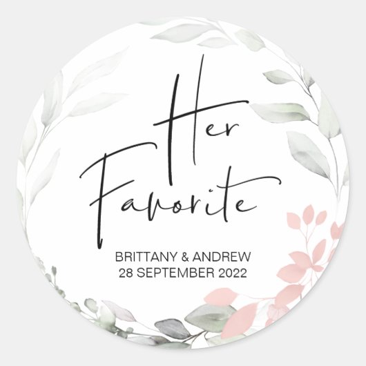 Sticker Rond Mariage Favoriser sa boîte de traitement préférée  (Devant)