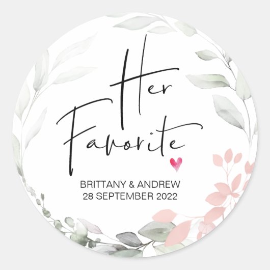 Sticker Rond Mariage Favoriser sa boîte de traitement préférée  (Devant)