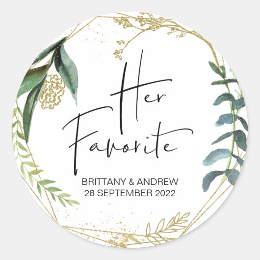 Sticker Rond Mariage Favoriser sa boîte de traitement préférée  (Devant)