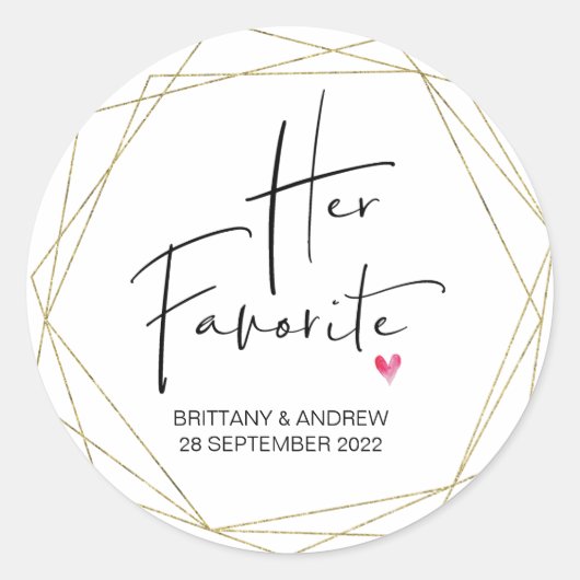 Sticker Rond Mariage Favoriser sa boîte de traitement préférée  (Devant)