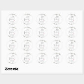 Sticker Rond Mariage Favoriser sa boîte de traitement préférée  (Feuille)
