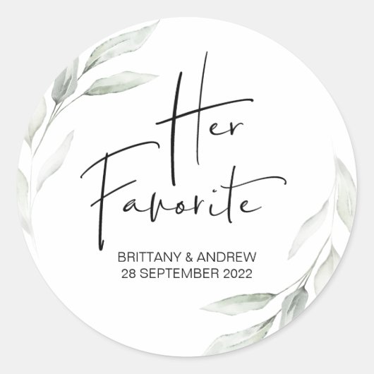 Sticker Rond Mariage Favoriser sa boîte de traitement préférée (Devant)