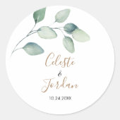 Sticker Rond Mariage Feuille classique (Devant)