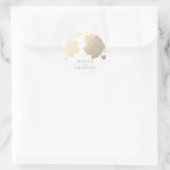 Sticker Rond Mariage Feuille d'automne Gold et White (Sac)