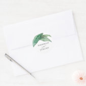 Sticker Rond Mariage Feuille de banane tropicale exotique (Enveloppe)