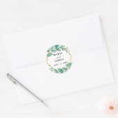 Sticker Rond Mariage Feuille de l'Eucalyptus (Enveloppe)