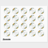 Sticker Rond Mariage Feuille des tournesols rustiques Eucalyptu (Feuille)