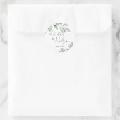 Sticker Rond Mariage Feuille doux (Sac)