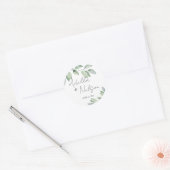 Sticker Rond Mariage Feuille doux (Enveloppe)
