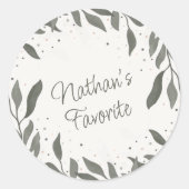 Sticker Rond Mariage Feuille Inspiriity Groom Favorite Simple (Devant)