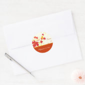 Sticker Rond Mariage feuille rouge jaune rouge Enregistrer la d (Enveloppe)