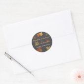 Sticker Rond Mariage Feuille simple en chute (Enveloppe)