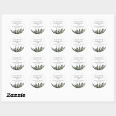 Sticker Rond Mariage Feuille tropical moderne Faveur (Feuille)