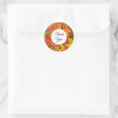 Sticker Rond Mariage Feuilles Automne Couleurs Automne Merci (Sac)