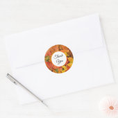 Sticker Rond Mariage Feuilles Automne Couleurs Automne Merci (Enveloppe)