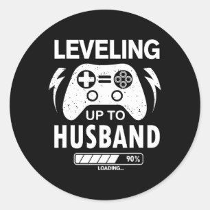 Sticker Rond Mariage Fiançailles vintage Pour Groom Video Game