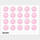 Sticker Rond Mariage Fleur de Pâquerette Rétro Rose Fleurie (Feuille)