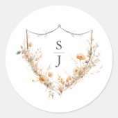 Sticker Rond Mariage Fleur de Pêche Sauvage (Devant)