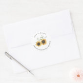 Sticker Rond Mariage Fleur de Tournesol Eucalyptus (Enveloppe)