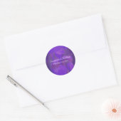 Sticker Rond Mariage Fleur Iris Violet Personnalisé (Enveloppe)