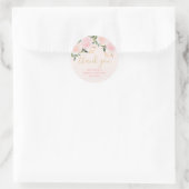 Sticker Rond Mariage Fleur Rose Doré (Sac)