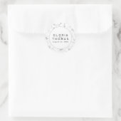 Sticker Rond Mariage Fleur sauvage à main (Sac)