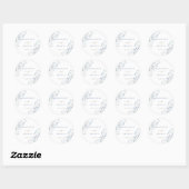 Sticker Rond mariage fleur sauvage bleu (Feuille)