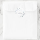 Sticker Rond mariage fleur sauvage bleu (Sac)
