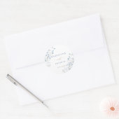 Sticker Rond mariage fleur sauvage bleu (Enveloppe)
